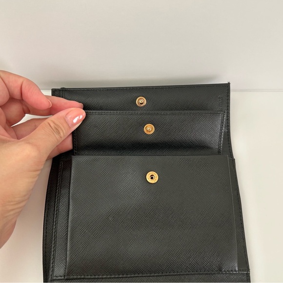Prada Black Nylon Trifold Wallet with original box and card. - Picture 5 of 8